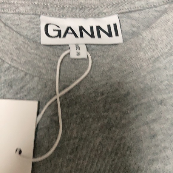 Ganni Grey Melange Teddy Bear comic strip Graphic Relaxed cotton Tee size Medium - Picture 4 of 6